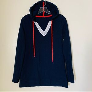 Tommy Hilfiger Navy Blue Pullover Hooded Sweater
